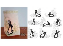 Stickserie ITH - Bunnies in the garden Lichtbeutel